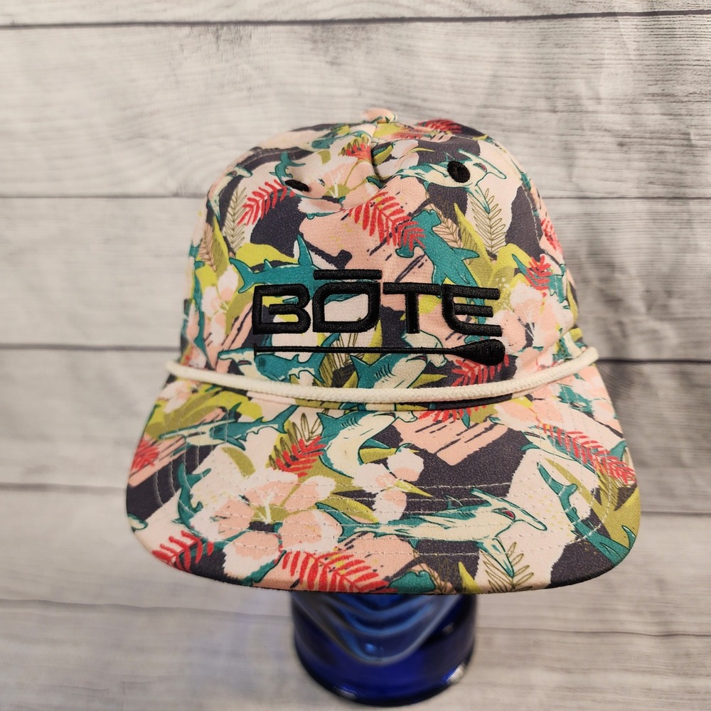 BOTE Floral Shark Print Snapback Hat Tropical Rope Hat H2O Lifestyle Provision